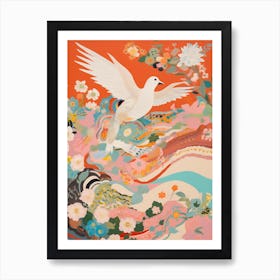 Maximalist Bird Painting Dove 2 Art Print
