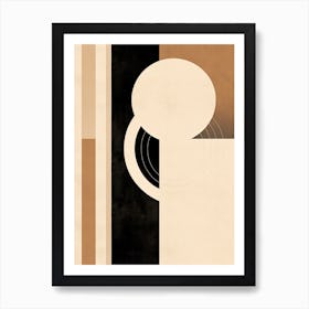 Beige Whirlwind: Abstract Bauhaus Art Print