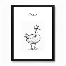 B&W Goose Poster Art Print