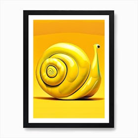 Full Body Snail Yellow 2 Pop Art Art Print