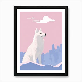 Arctic Fox Simple Illustration 2 Art Print