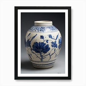 Chinese Blue And White Vase.8 Art Print