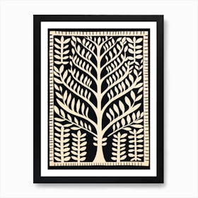 B&W Plant Illustration Zz Plant 13 Art Print