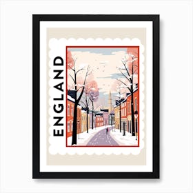 Retro Winter Stamp Poster Durham United Kingdom 2 Art Print