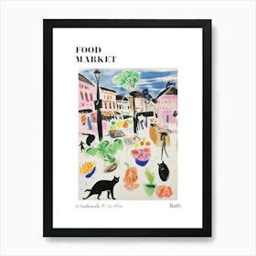 The Food Market In Bath 2 Illustration Poster Art Print