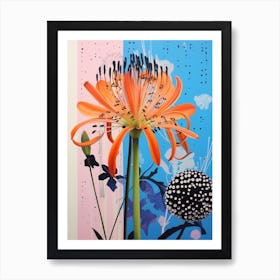 Surreal Florals Agapanthus 3 Flower Painting Art Print