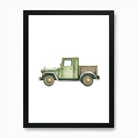 Old Green Truck Art Print