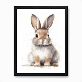 Baby Bunny Watercolour Nursery 3 Art Print