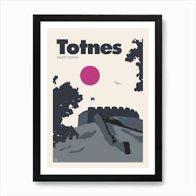 Totnes, South Devon (Grey) Art Print