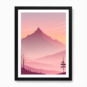 Misty Mountains Vertical Background In Pink Tone 102 Art Print