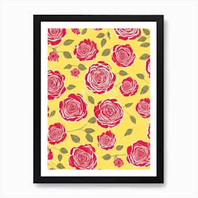 Rose Floral Print Retro Pattern 2 Flower Art Print