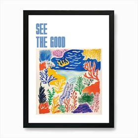 See The Good Poster Seaside Doodle Matisse Style 1 Art Print