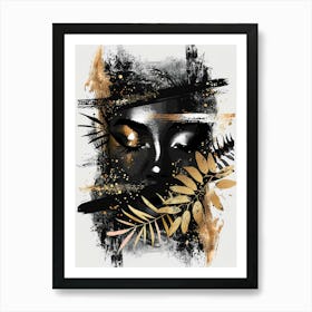 Gold And Black Abstract Painting 13 Art Print