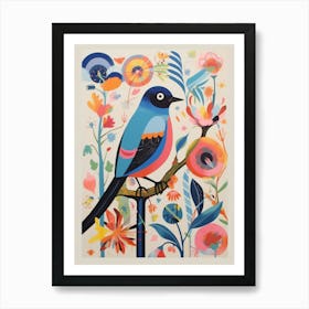 Colourful Scandi Bird Barn Swallow 4 Art Print