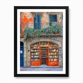Barcelona Book Nook Bookshop 3 Art Print