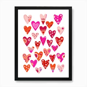 Japandi Hearts Art Print