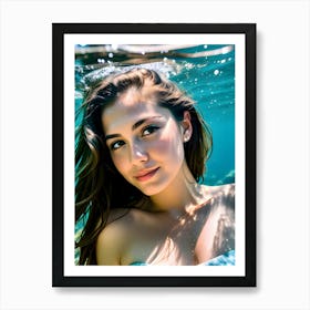 Underwater Portrait Of A Young Woman-Reimagined Poster