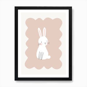 Scallop Edge Bunny Art Print