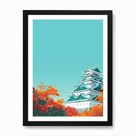 Nagoya Castle 1 Colourful Illustration Art Print