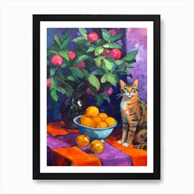 Lilac With A Cat 1 Fauvist Style Painting Art Print
