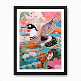 Maximalist Bird Painting Bufflehead 1 Art Print