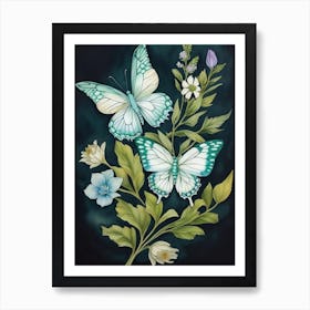 Blue Butterflies Art Print