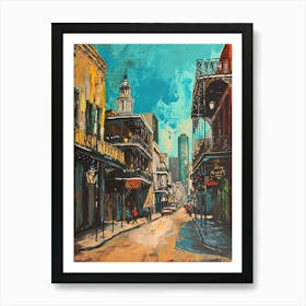 New Orleans Cityscape Painting Style 3 Art Print