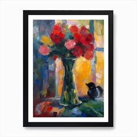 Sweet Pea With A Cat 3 Art Print