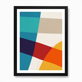 Bold Abstract Red Blue Yellow C3 Art Print