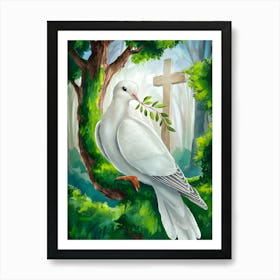 Dove In The Forest Art Print