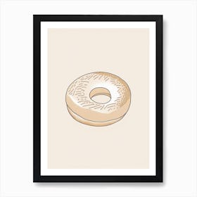 Deli Bagel Minimalist Line 1 Art Print