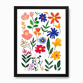 Flowers And Leaves 2 Art Print