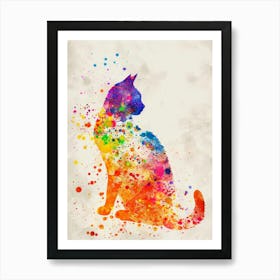 Colorful Cat Canvas Art 1 Art Print