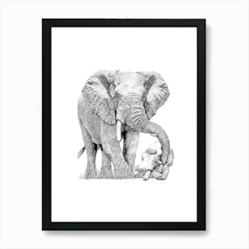 Elephant Artwork - Wildlife Art Print Art Print