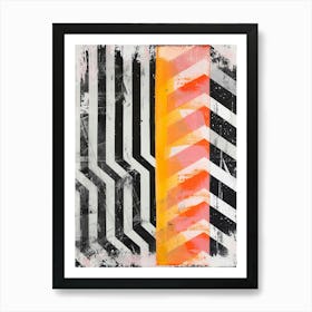 Abstract Kitsch Black & White Pattern 3 Art Print