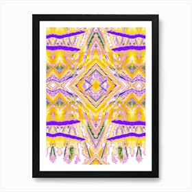 Yellow And Purple Geometric Pattern Art Print