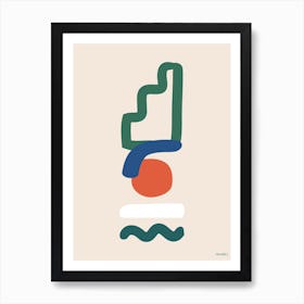 Totem Multicoloured Boho Minimalist Abstract Art Print