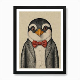 Penguin In Suit 1 Art Print