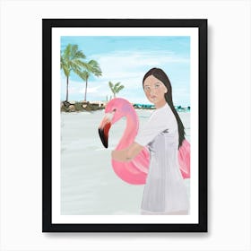 Holiday Aruba Flamingo Art Print