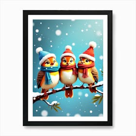 Christmas Birds Art Print