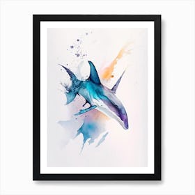 Great White 1 Shark Watercolour Art Print