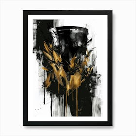 Gold And Black 126 Art Print