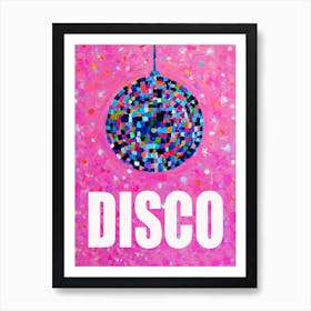 Disco Ball Pink 2 Art Print