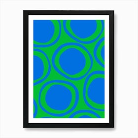 Blue And Green Circles 1 Art Print