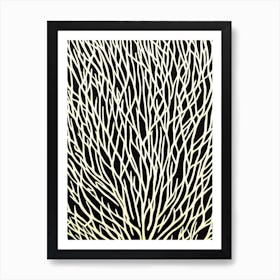 Acropora Millepora Capricornis Ii Linocut Art Print