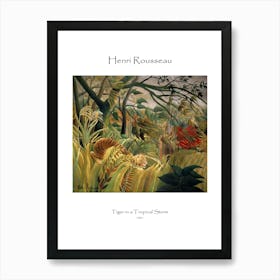 Tiger In A Tropical Storm By Henri Rousseau Poster Print (1891) Art Print