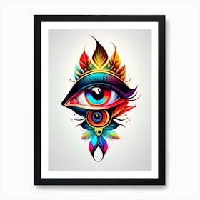 Balance, Symbol, Third Eye Tattoo 3 Art Print