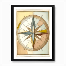 Compass Symbol Abstract Painting Art Print
