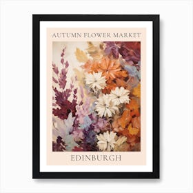 Autumn Flower Market Poster Edinburgh Art Print