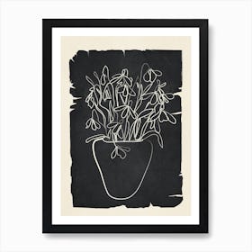 Minimal Sketch Flowers Art 2 Art Print